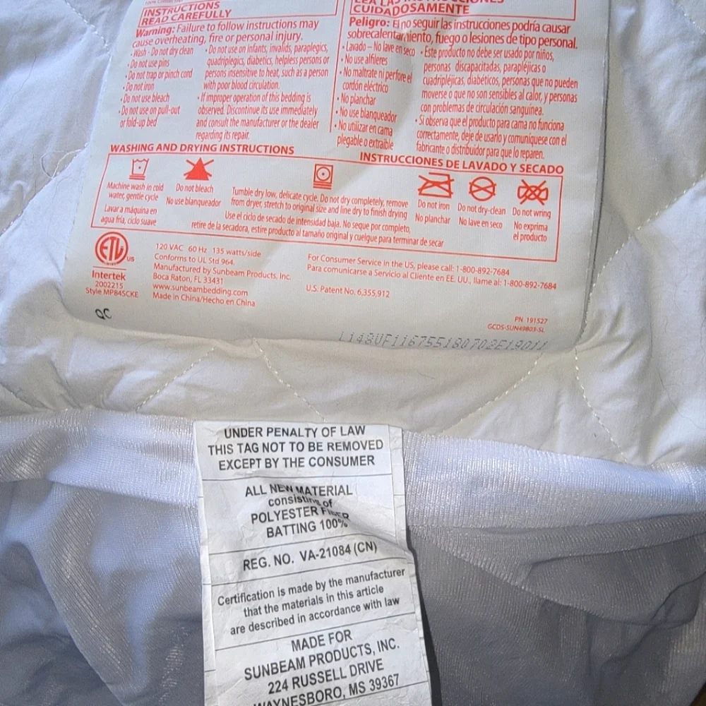 California King Heated Mattress Pad